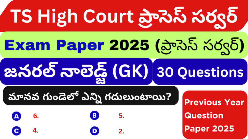 Online Test - ప్రాసెస్ సర్వర్ 2025 Year Question Paper - Telangana Court Exams